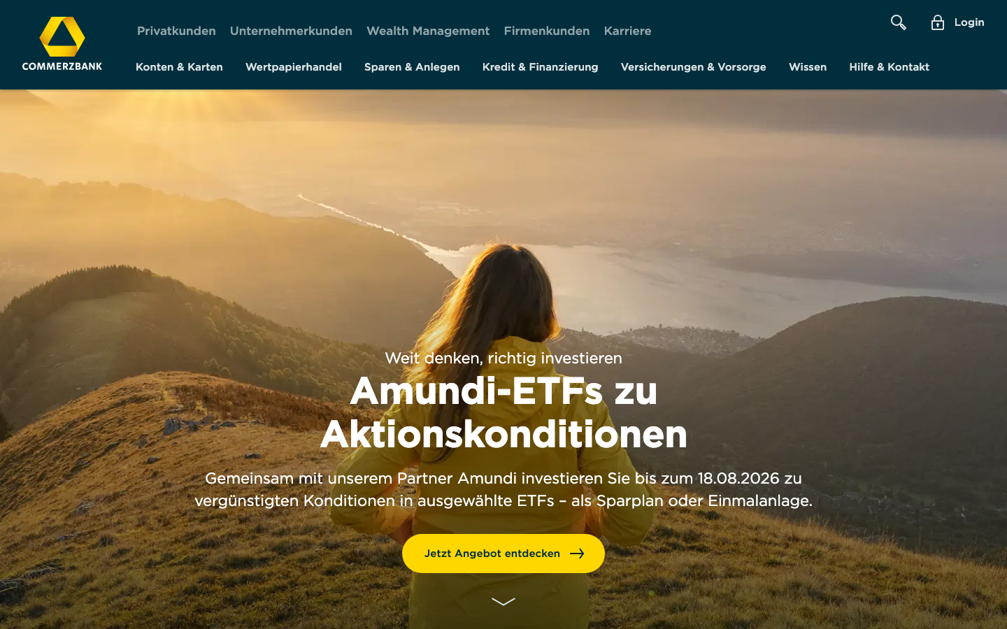 Commerzbank Startseite Screenshot