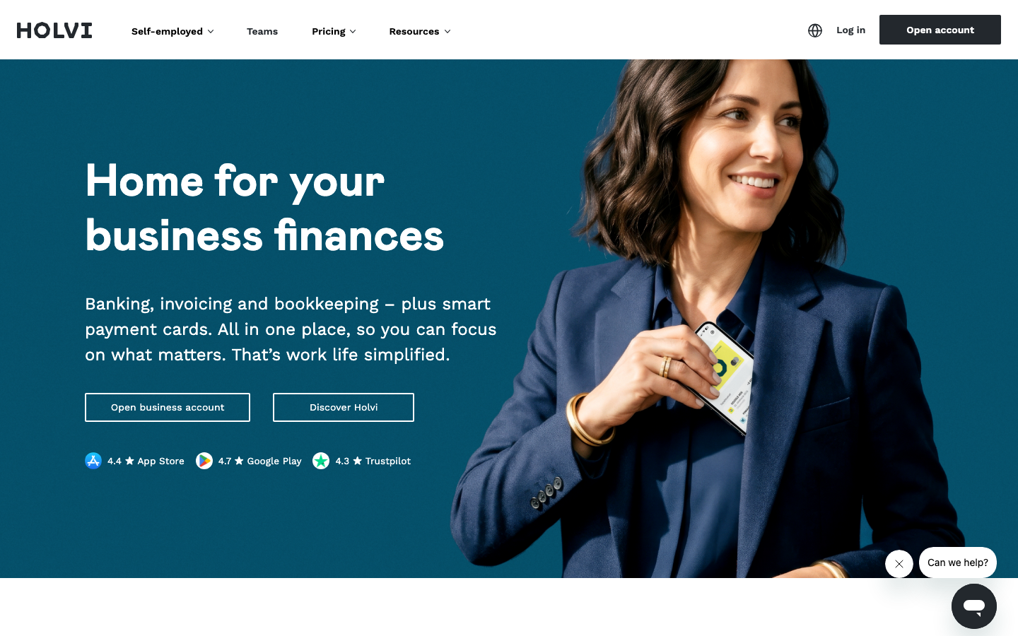 Holvi Homepage Screenshot