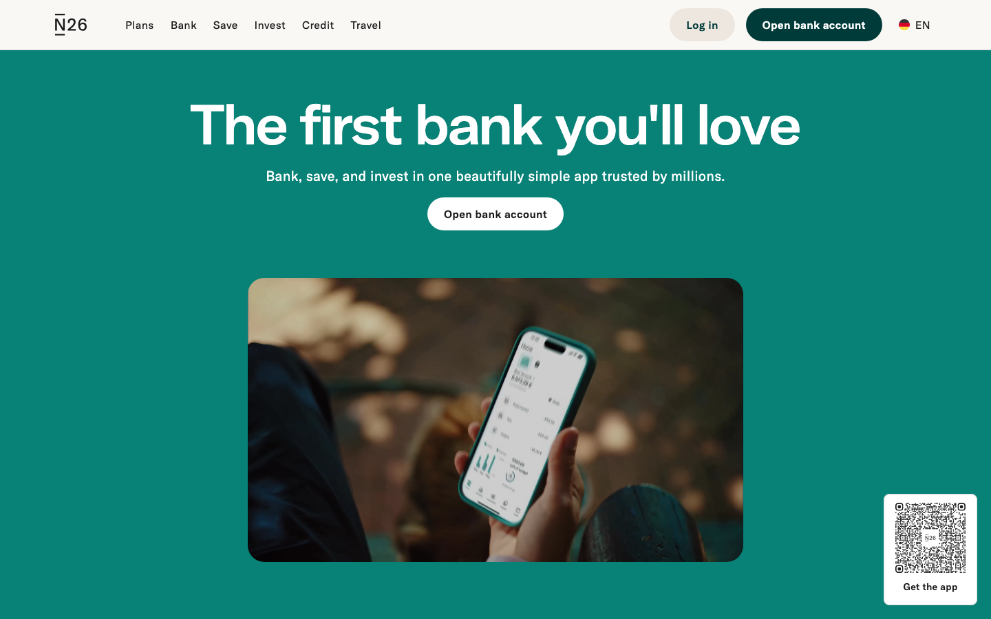 N26 Homepage Screenshot