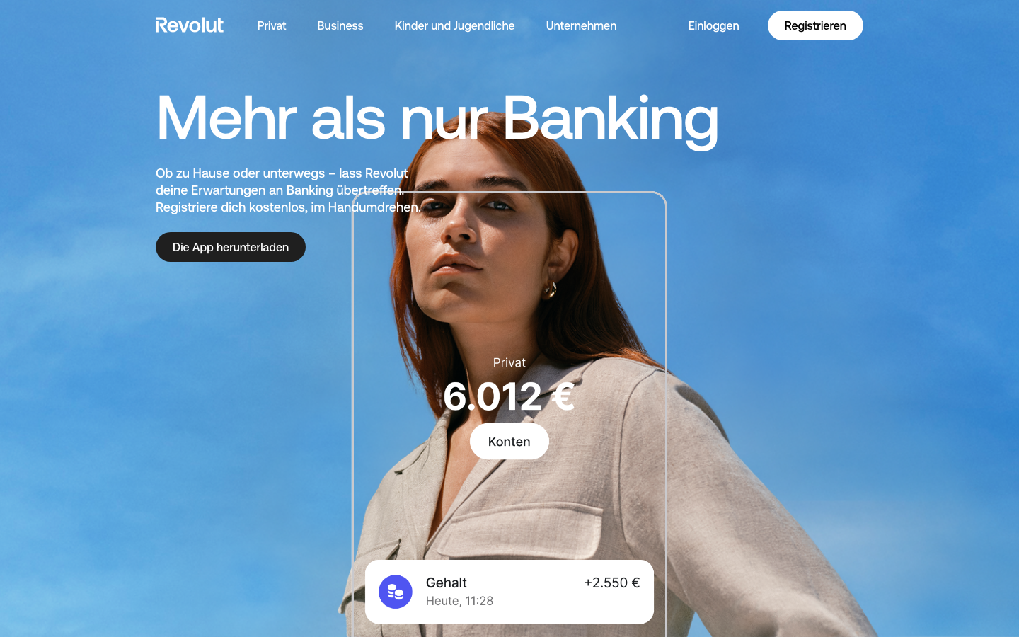 Revolut Startseite Business Banking