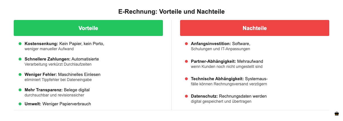Vorteile und Nachteile der E-Rechnung im Vergleich