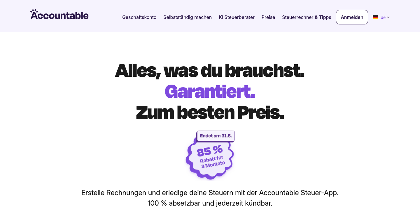 Accountable Free Screenshot – kostenlose Buchhaltungssoftware