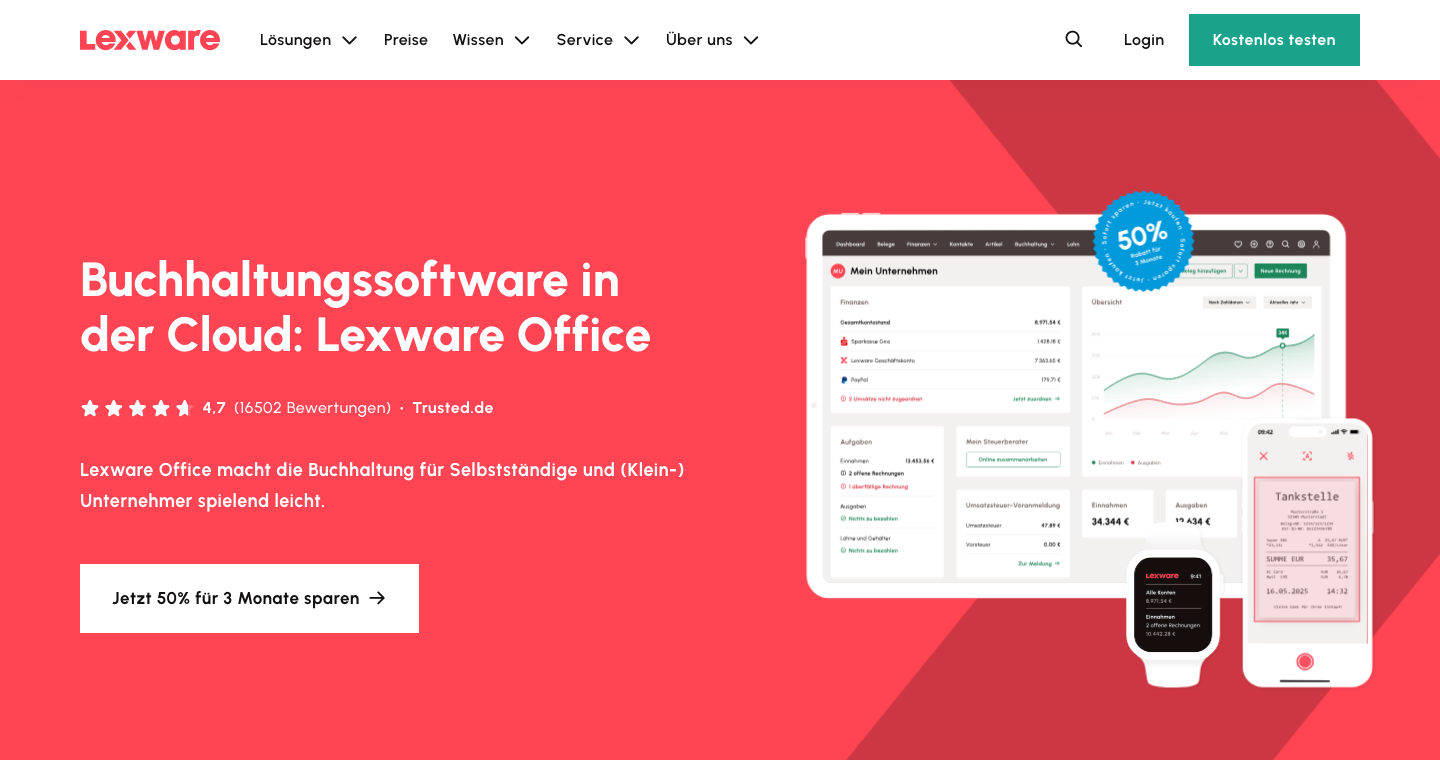 Lexware Office Buchhaltungssoftware mit Rechnungs- und Stornorechnung-Funktion