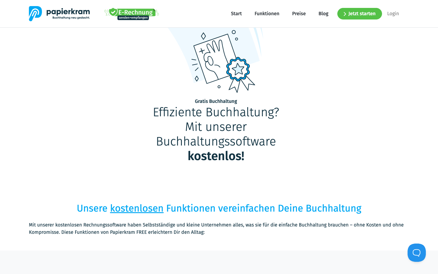 Papierkram FREE Screenshot – kostenlose Buchhaltungssoftware