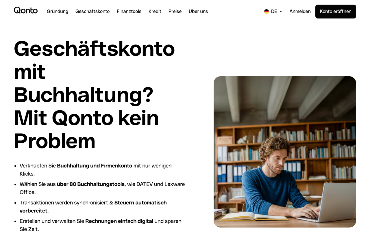 Qonto Geschäftskonto mit Buchhaltungs-Integration