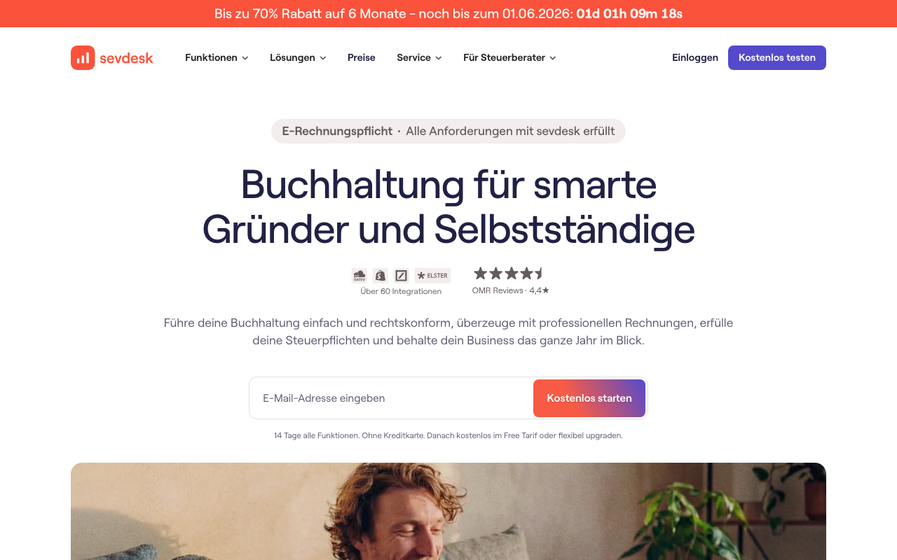 sevDesk Buchhaltungssoftware für Selbstständige und KMU - Screenshot 2026