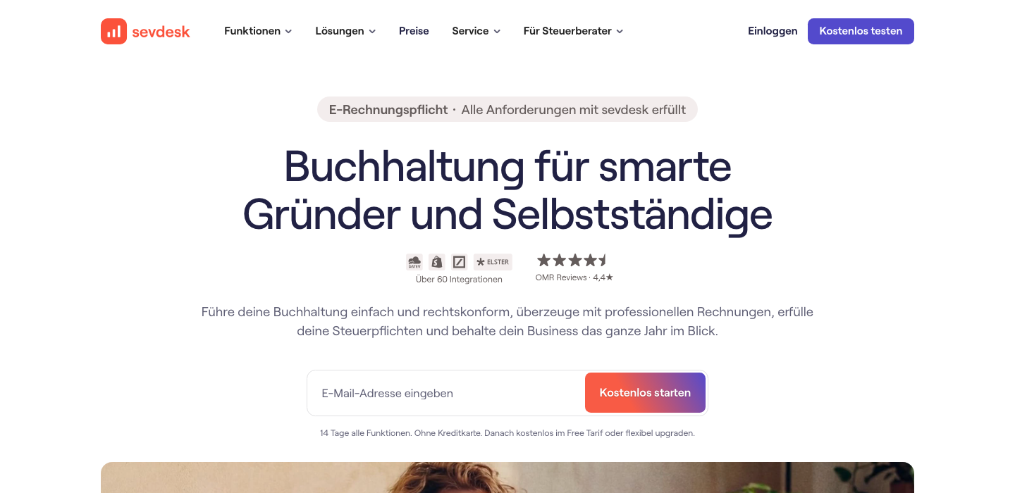 sevDesk Buchhaltungssoftware für Selbstständige und kleine Unternehmen