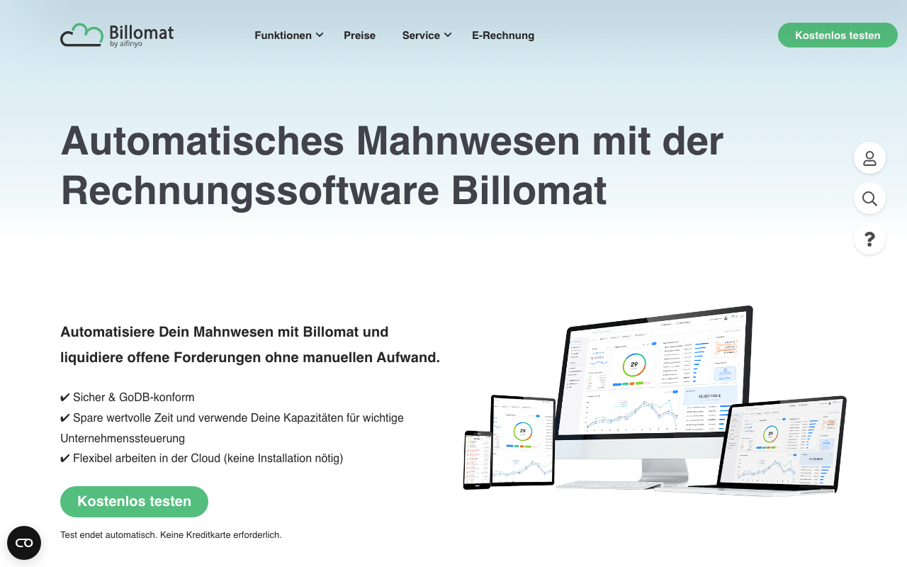 Billomat automatisches Mahnwesen – Forderungen ohne manuellen Aufwand liquidieren