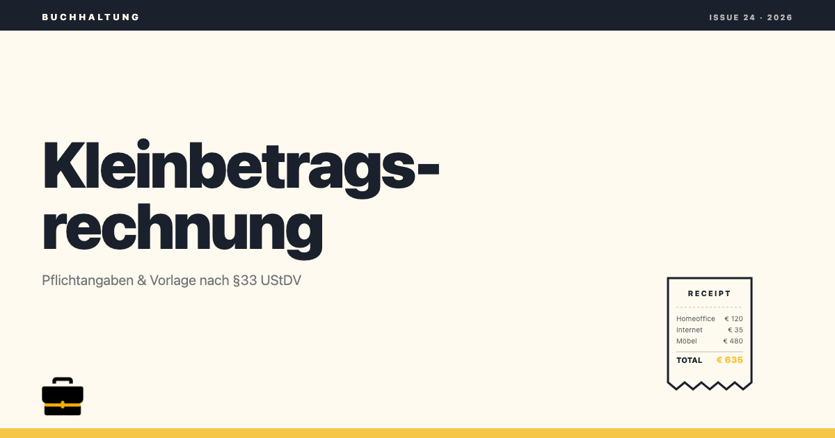 geschaeftskonto.io: Kleinbetragsrechnung Pflichtangaben Vorlage