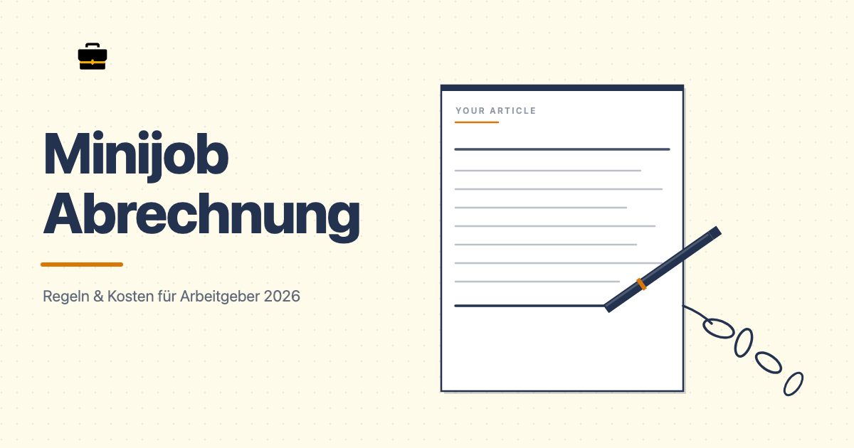 Infografik: Minijob Abrechnung 2026 Übersicht