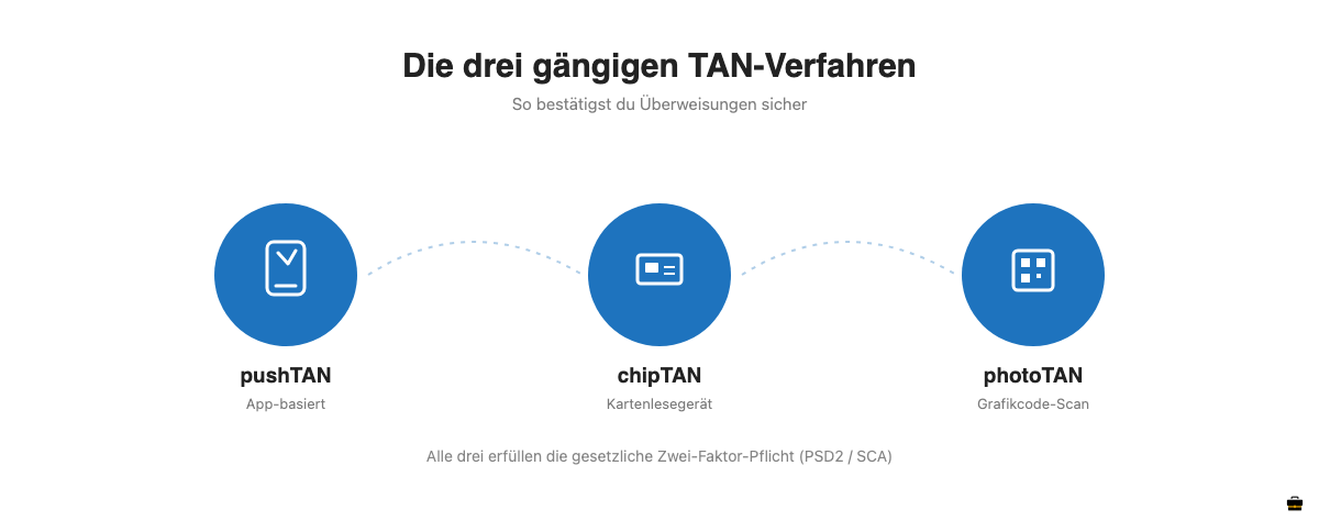 Vergleich der TAN-Verfahren pushTAN, chipTAN und photoTAN beim Online Banking